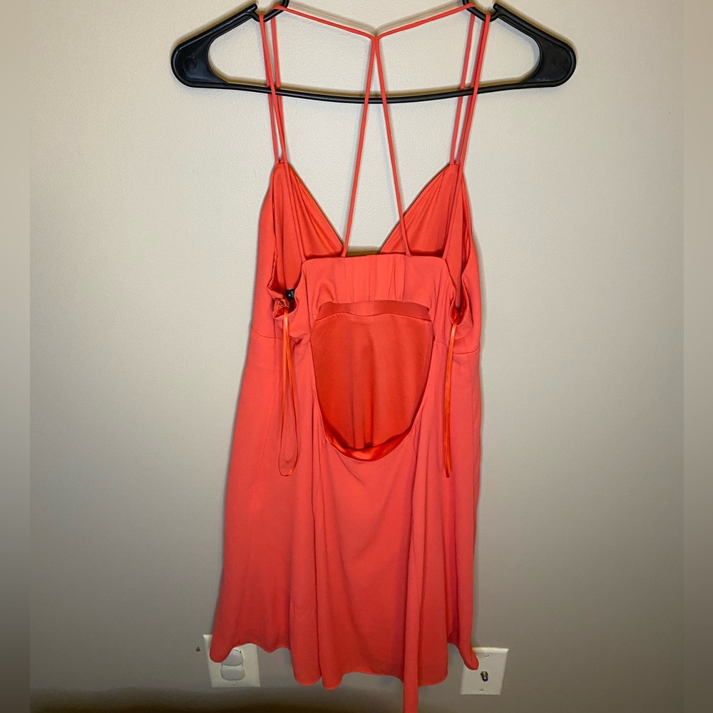 EXPRESS bright orange strappy mini dress - Picture 4 of 4